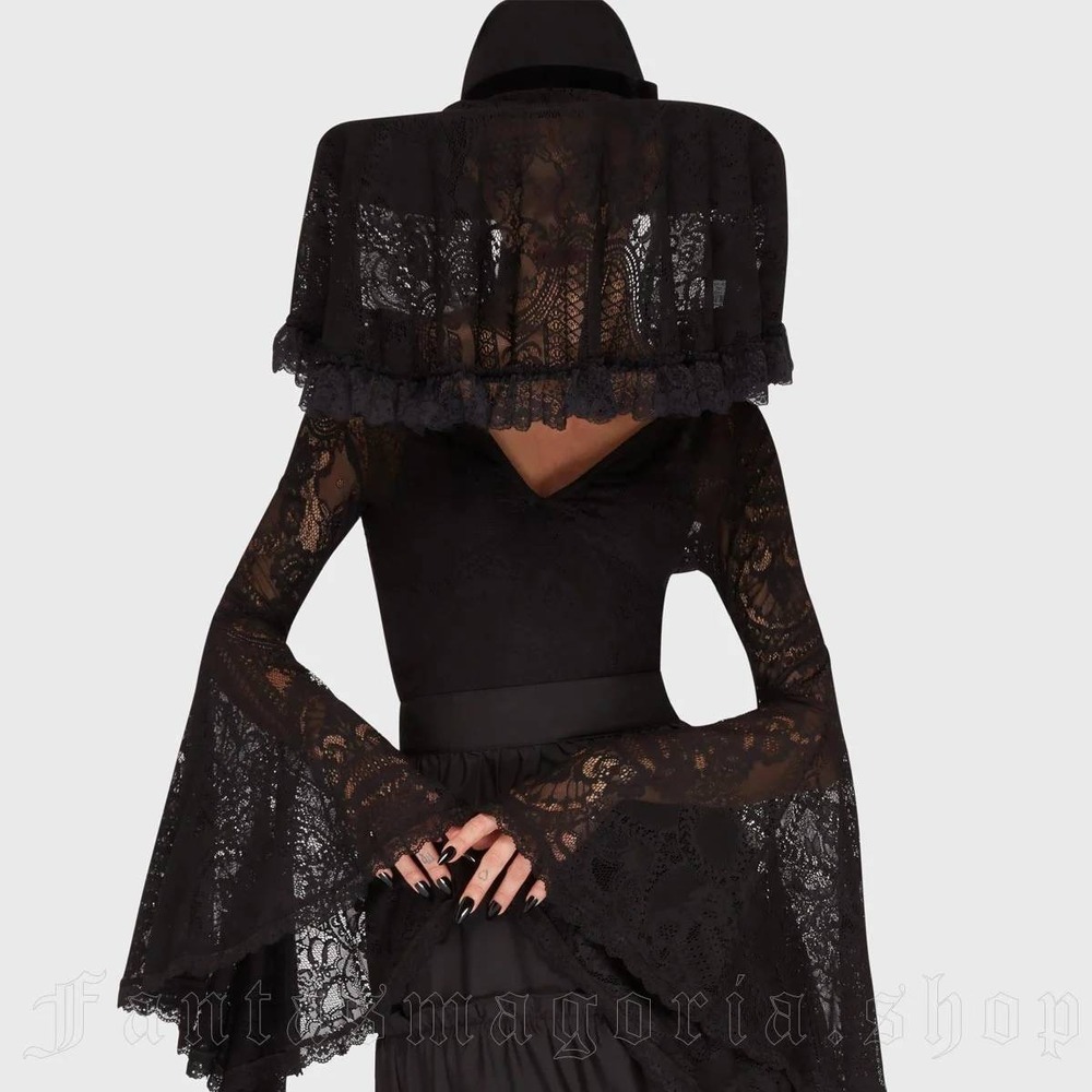 Killstar lydia lace veil black goth headpiece